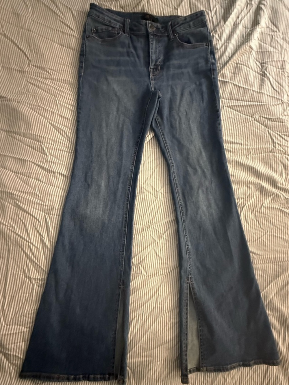 Frye Dark Blue Flare Jeans with Front Slits